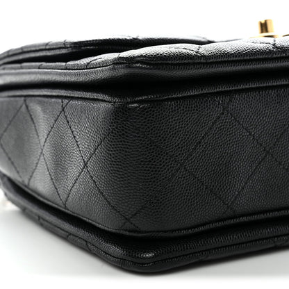 Caviar Quilted Coco First Flap Black