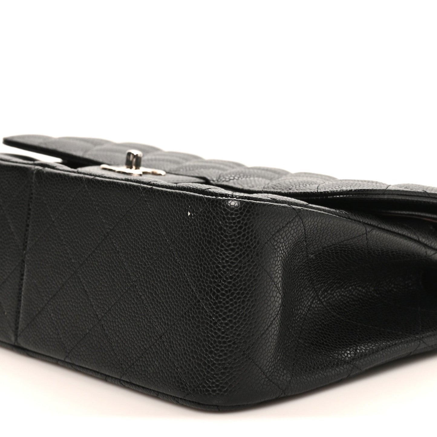 Caviar Quilted Jumbo Double Flap Black
