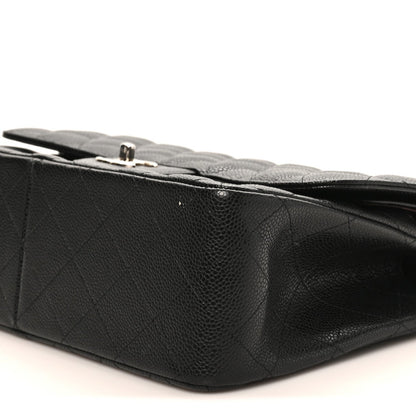 Caviar Quilted Jumbo Double Flap Black