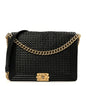 Braided Sheepskin Large Boy Reverso Flap Black