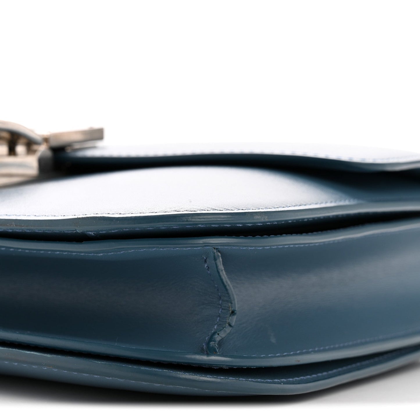 Box Calfskin Medium Classic Box Flap Bag Slate Blue