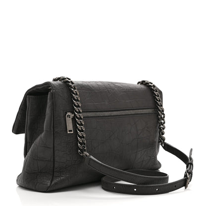 Calfskin Crocodile Embossed Medium West Hollywood Monogram Fold-Over Earth