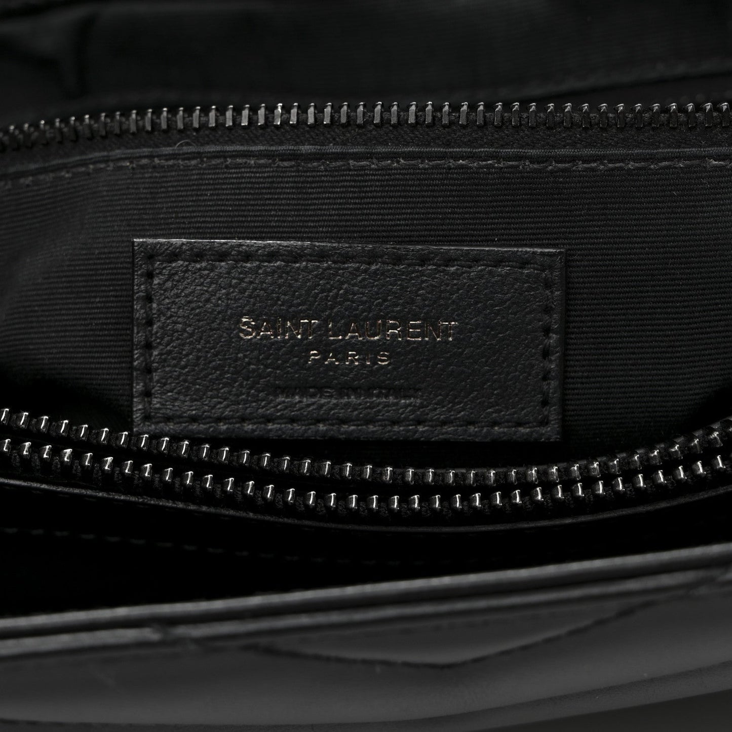 Calfskin Y Quilted Monogram Monochrome Large Loulou Chain Satchel Black