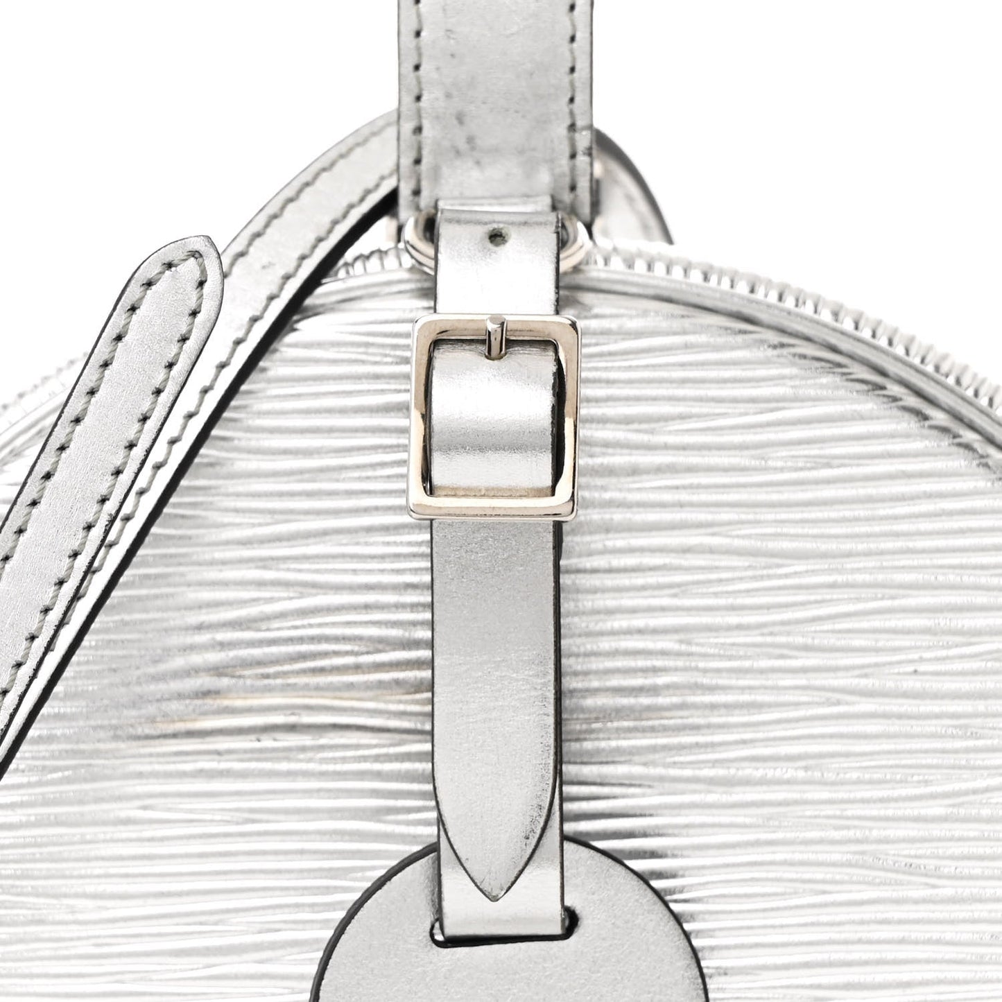 Metallic Epi Petite Boite Chapeau Silver