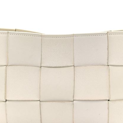 Calfskin Maxi Intrecciato Cassette Pouch On Strap Chalk
