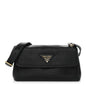 Vitello Daino Soft Flap Shoulder Bag Black