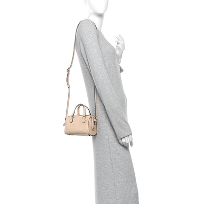 Gilbert Calfskin Jumbo GG Embossed Super Mini Top Handle Bowler Bag Beige