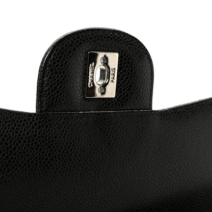 Caviar Quilted Maxi Double Flap Black