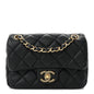Grained Lambskin Quilted Mini Flap Black