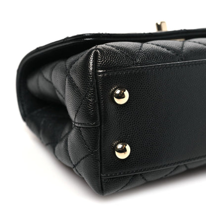 Caviar Quilted Extra Mini Coco Handle Flap Black