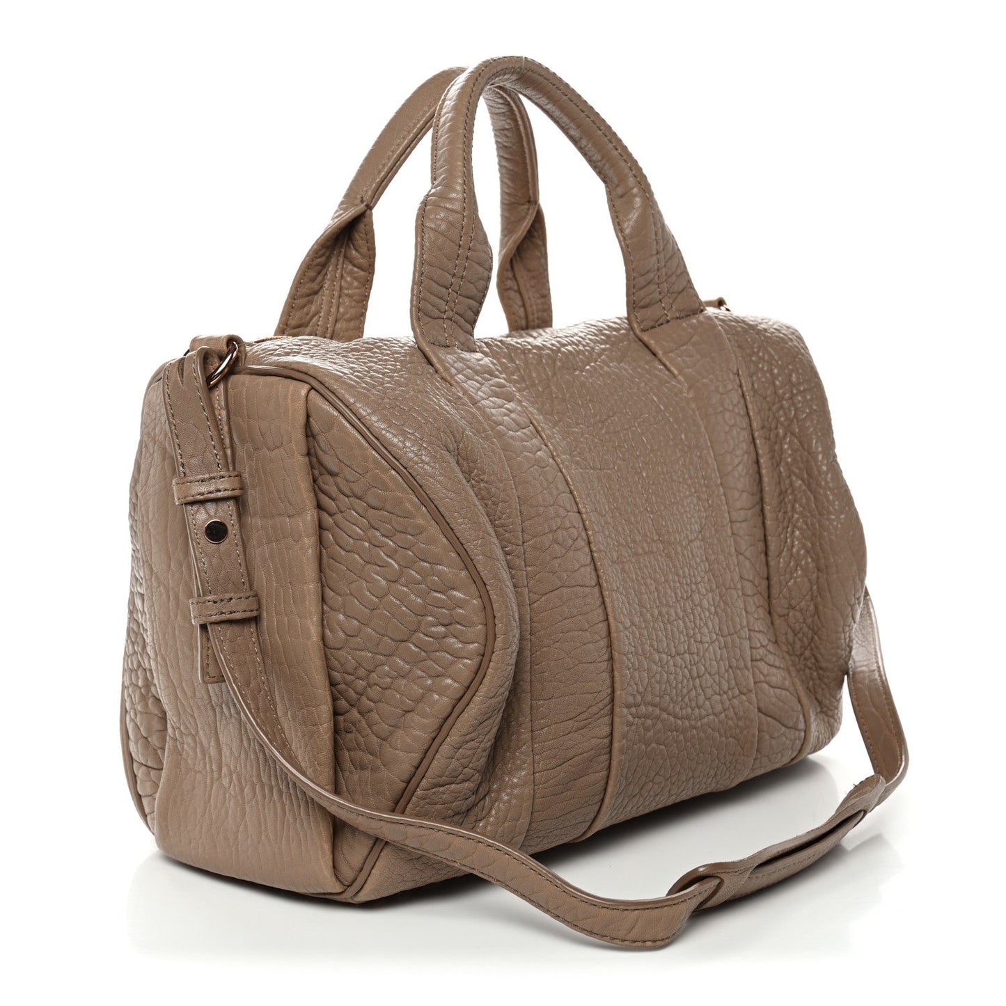Pebbled Lambskin Rocco Latte Rose Gold Hardware