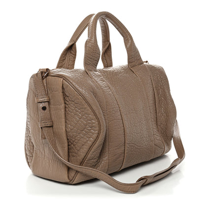 Pebbled Lambskin Rocco Latte Rose Gold Hardware