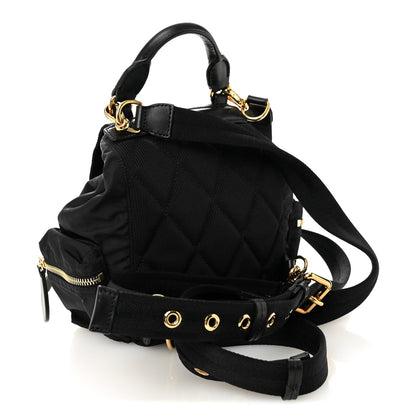 Nylon Small Crossbody Rucksack Backpack Black