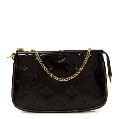 Vernis Monogram Mini Pochette Accessories Amarante
