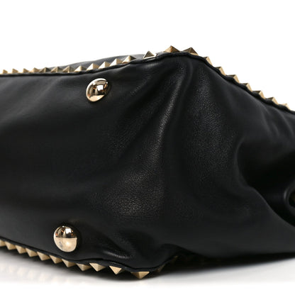 Vitello Medium Rockstud Tote Tote Black