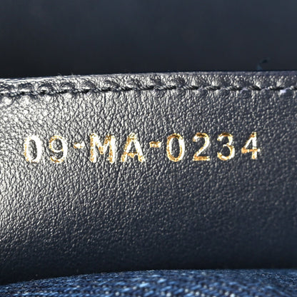 Denim Oblique Jacquard Saddle Bag With Strap Blue