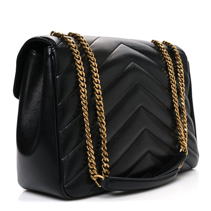 Lambskin Chevron Quilted Large LouLou Black