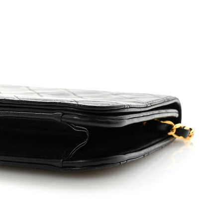 Lambskin Quilted Small Single Flap Bag Black