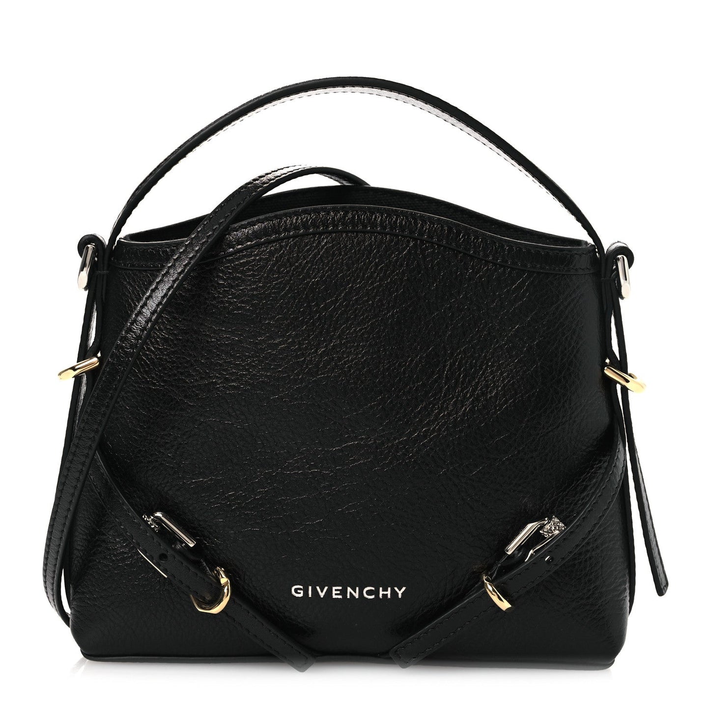 Tumbled Calfskin Nano Voyou Bag Black