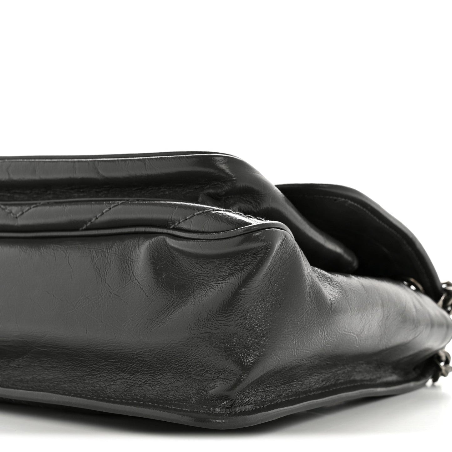 Crinkled Calfskin Matelasse Monogram Medium Niki Chain Satchel Storm