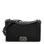 Caviar Quilted Medium Boy Flap Black