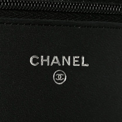 Lambskin Quilted Wallet On Chain WOC So Black