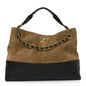 Suede Calfskin Shiny Lambskin Quilted Small Coco Base Shopping Bag Beige Black
