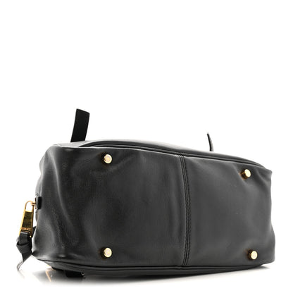 Lambskin Tag Bowling Bag Black