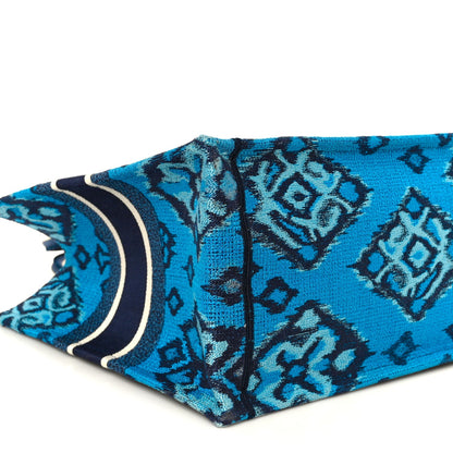Canvas Embroidered Paisley Medium Book Tote Blue Multicolor