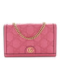 Calfskin GG Matelasse Chain Wallet Rhodamine Pink