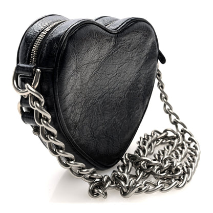 Agneau Arena Mini Le Cagole Heart Bag Black