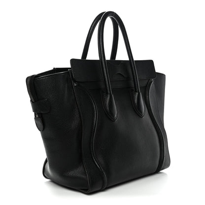 Drummed Calfskin Mini Luggage Black