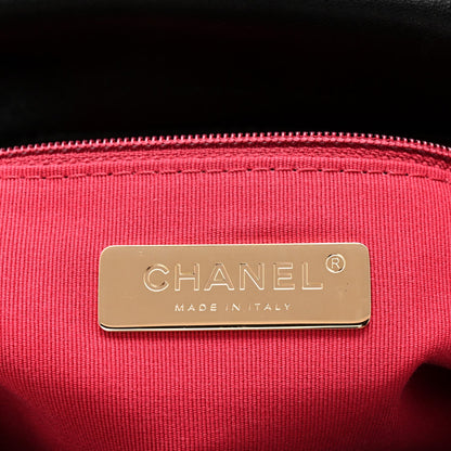 Goatskin Quilted Large Chanel 19 Flap Black