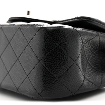 Caviar Quilted Mini Square Flap Black