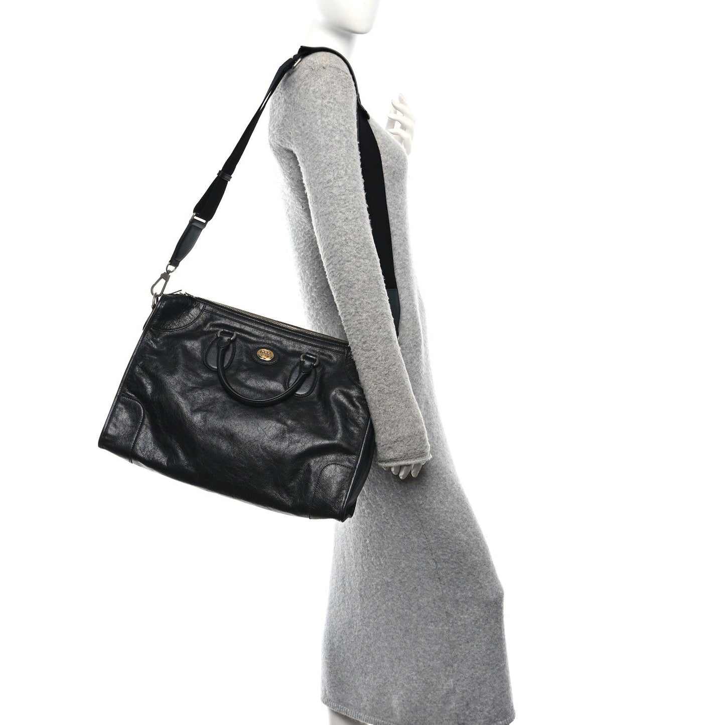 Fluffy Calfskin Morpheus Weekender Duffle Black