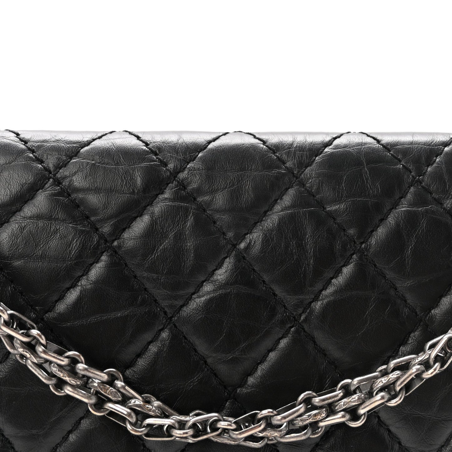 Aged Calfskin Quilted 2.55 Reissue 225 Flap Black