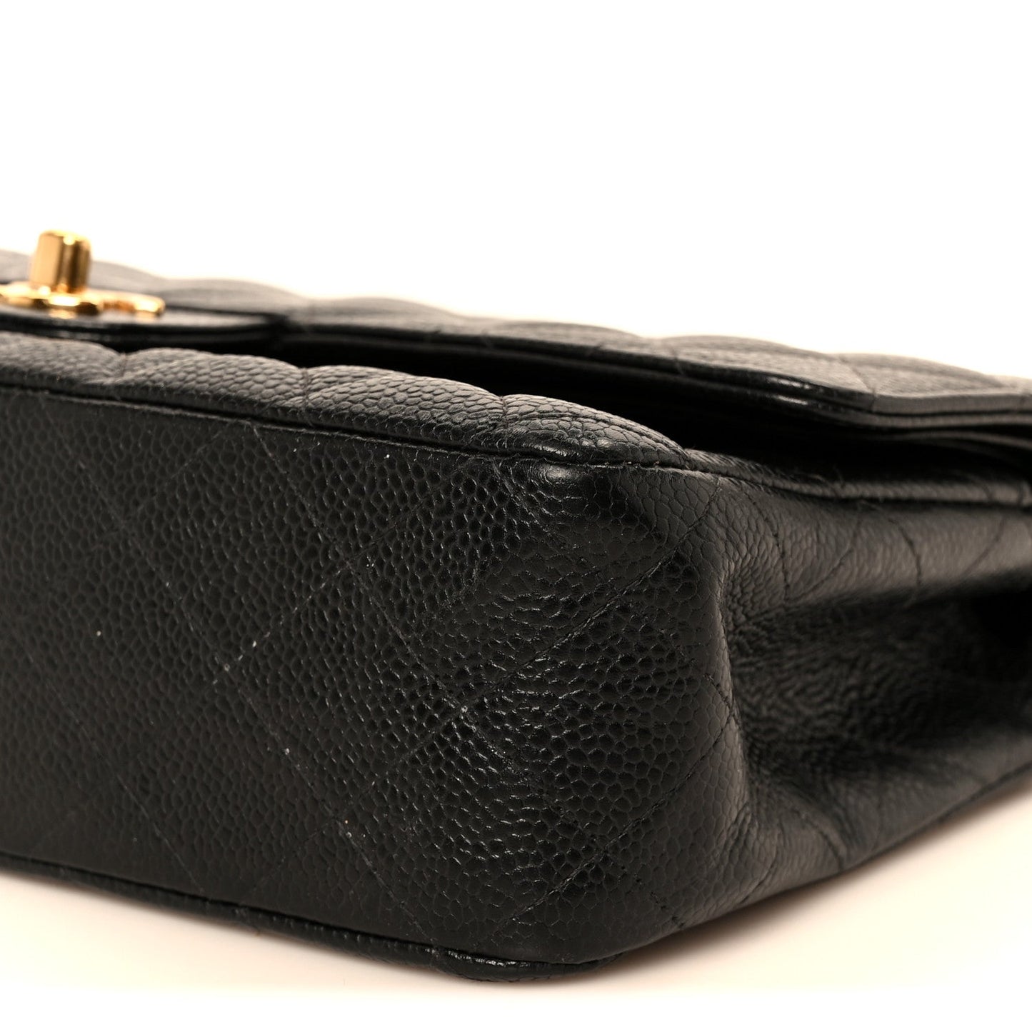 Caviar Quilted Medium Double Flap Black