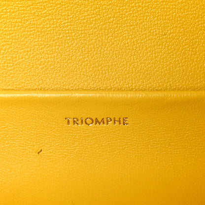 Fluffy Shearling Triomphe Claude Chain Shoulder Bag Yellow