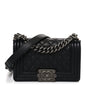 Caviar Quilted Small Boy Flap Black