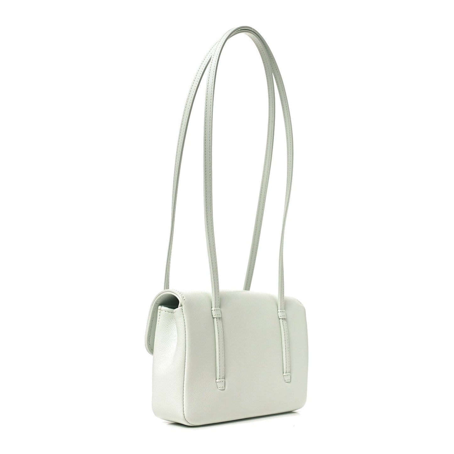 Shiny Caviar Mini Preppy Coco Shoulder Bag Light Blue