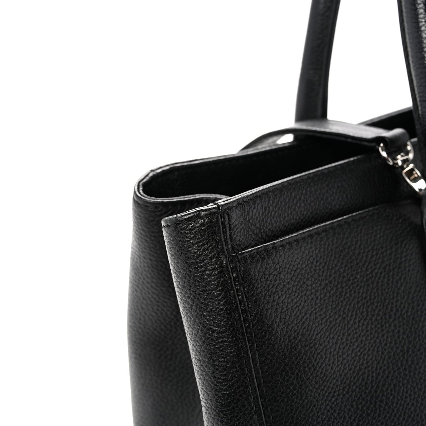 Calfskin Cerf Executive Shopper Tote Black