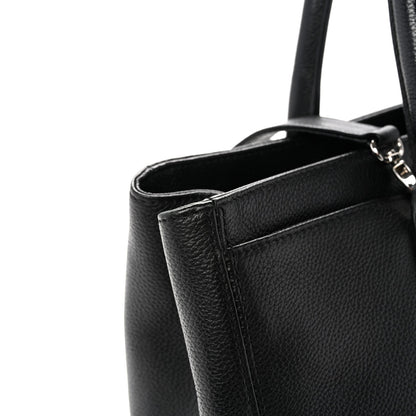 Calfskin Cerf Executive Shopper Tote Black