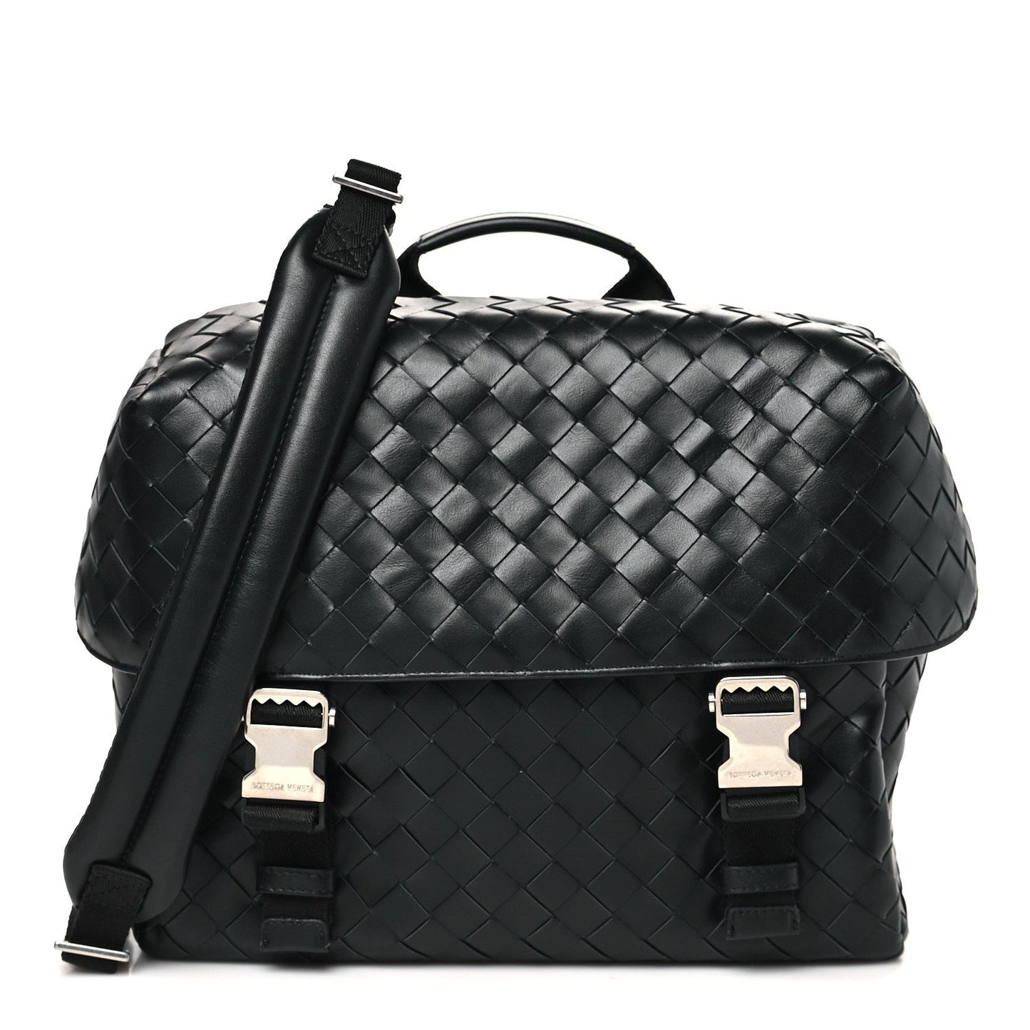 Nappa Intrecciato Postino Messenger Black