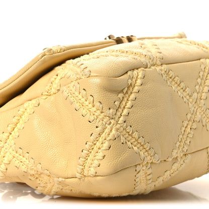 Calfskin Crochet Medium Chanel 19 Flap Yellow