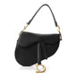 Grained Calfskin Saddle Bag Black