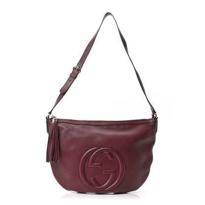 Pebbled Calfskin Medium Soho Hobo Scarlatto