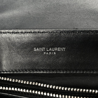 Calfskin Y Quilted Monogram Small Loulou Chain Satchel Black