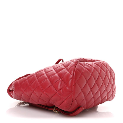 Lambskin Quilted Small Urban Spirit Backpack Dark Pink