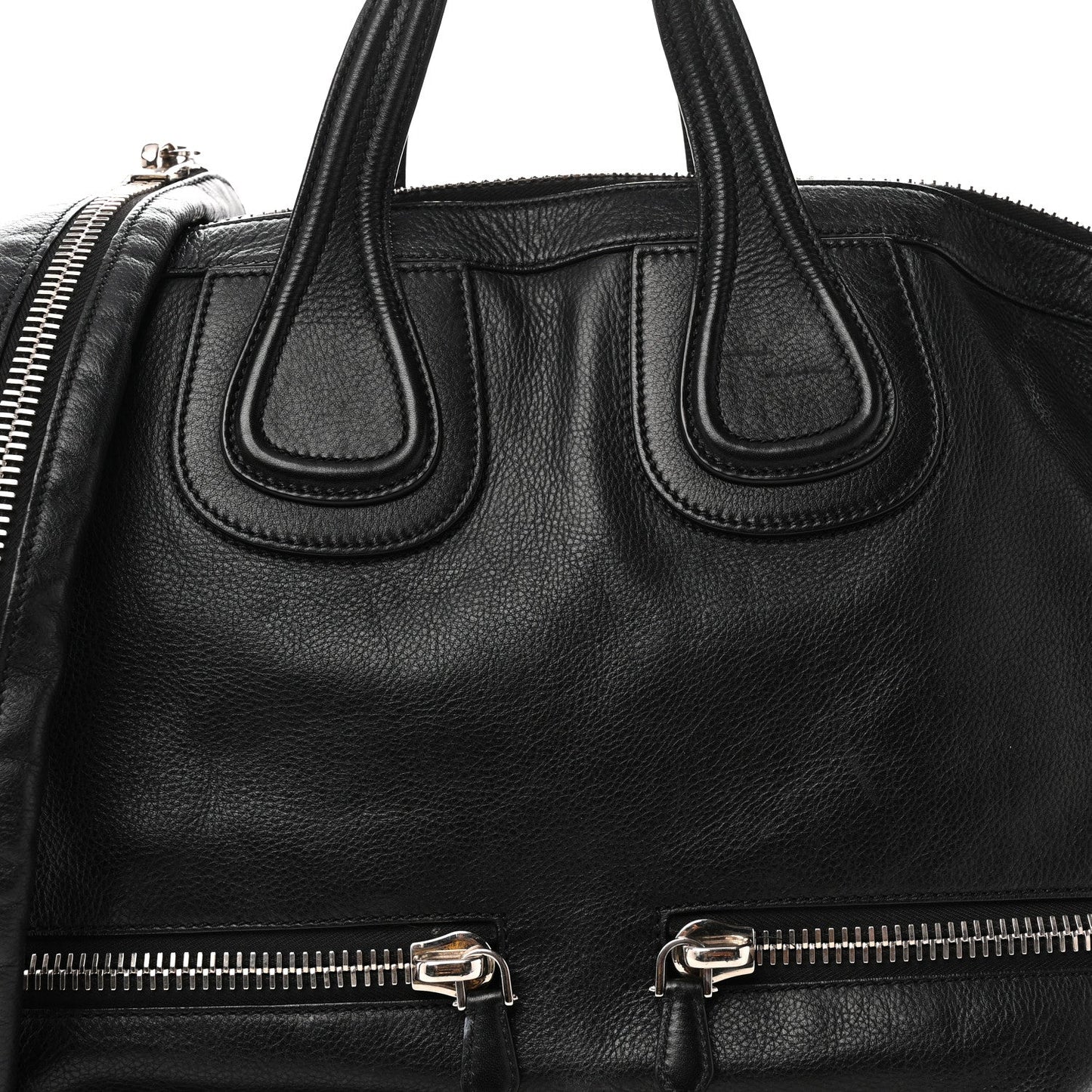 Calfskin Large Zip Nightingale  Black