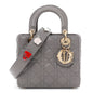 Lambskin Cannage Small Lucky Badges My Lady Dior Grey